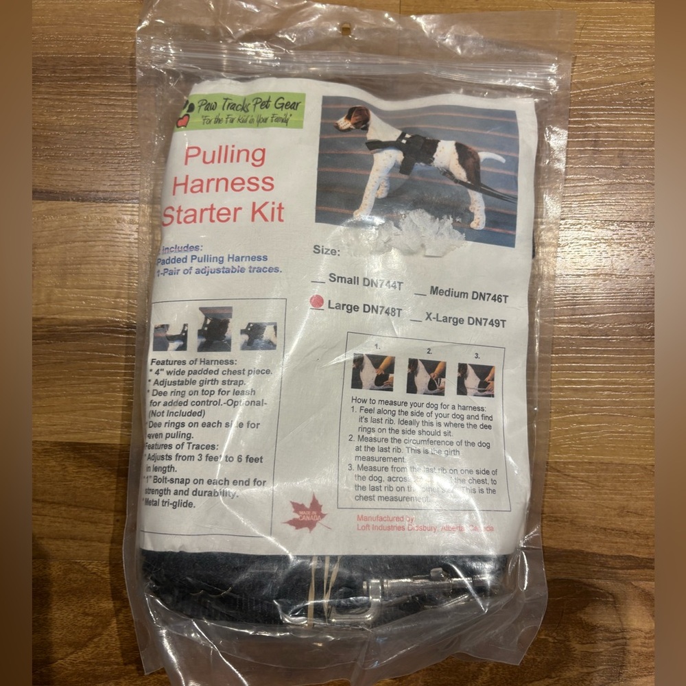 Pulling Harness Starter Kit Dog NWT Size Large Chest 38” Girth 36”-45”